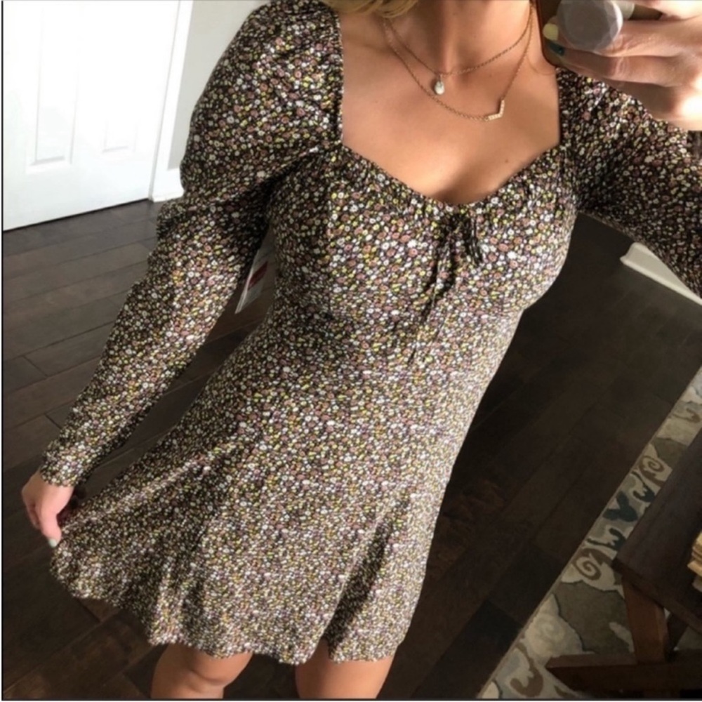 BP floral long sleeve mini dress